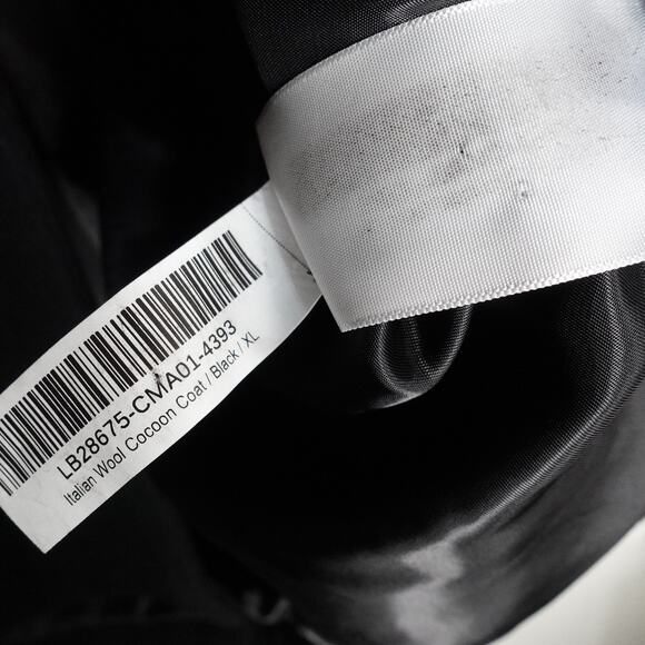 NWOT Quince Women's XL Mod Italian Wool Cocoon Coat Preppy Black $170 4615 - Picture 11 of 12